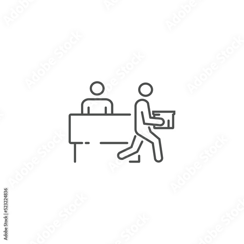 collect and pick up order icon, package or box courier delivery, vector illustration eps10