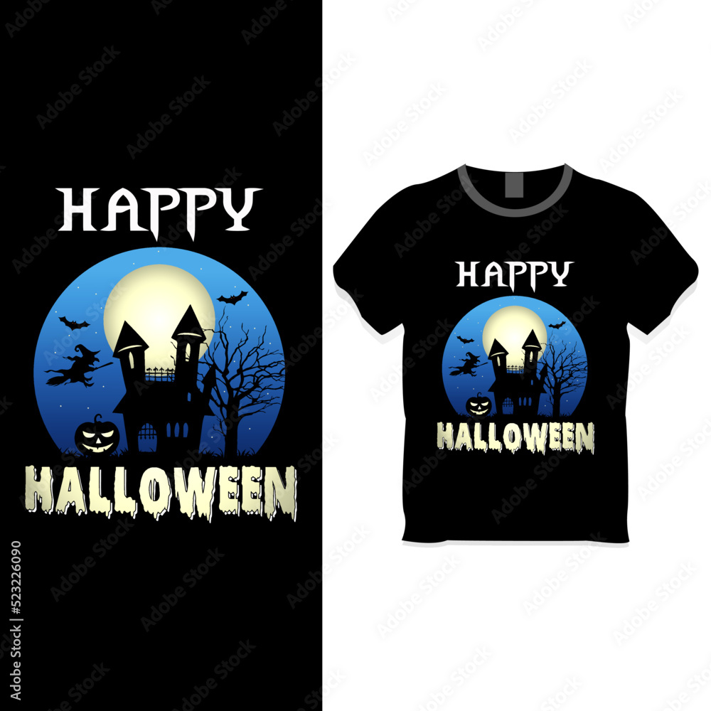Halloween T-Shirt- Happy Halloween t-shirt design concept