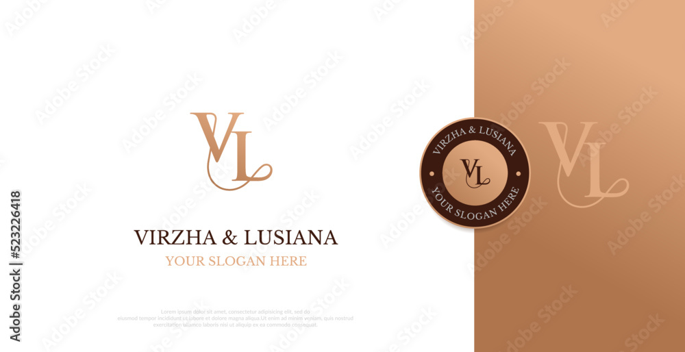 Initial VL Logo Design Vector