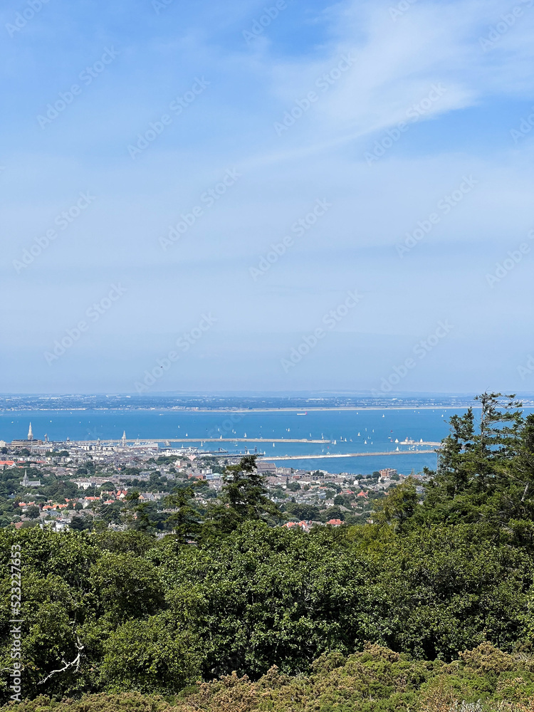 View of The Dun Laoghaire Harbour from Killiney Hill, Dalkey, Ireland