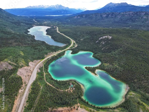 Emerald Lake Yukon Canada. 
View from above
