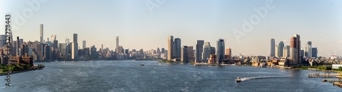 Panoramic Aerial View of Manhattan and New Jersey with Clear skies