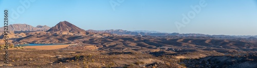 Wide Panorama of the NEvada Desert With Lake in the Foreground