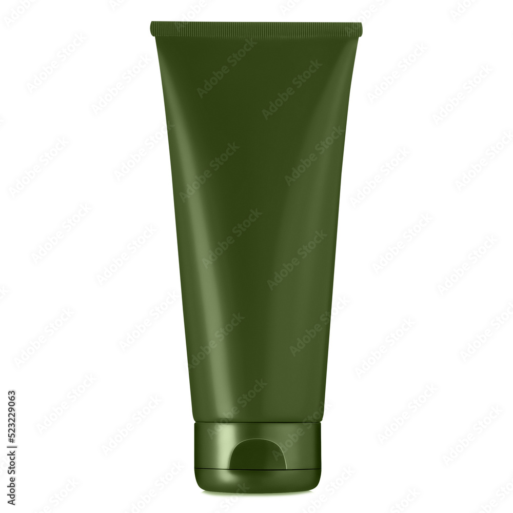 Olive cosmetic tube. Cosmetics, cream, toothpaste, glue. Mock up isolated on white background Olive cosmetic tube. Cosmetics, cream, toothpaste, glue. Mock up isolated on white background