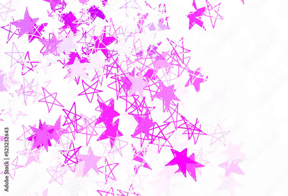 Light Purple vector background with colored stars.