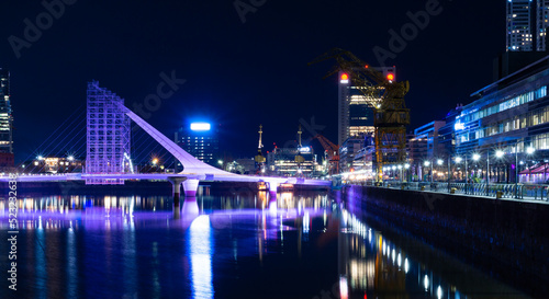 puerto madero at night long exposure photo Buenos Aires, Argentina