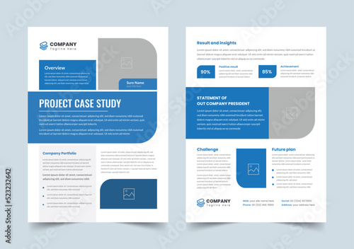 Case Study Flyer Template, Corporate Modern Business Double Side Flyer and Poster Template, print ready