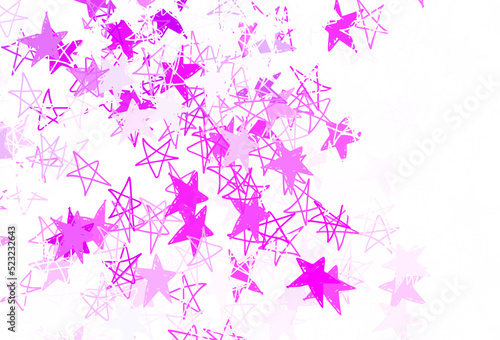 Light Purple vector background with colored stars.