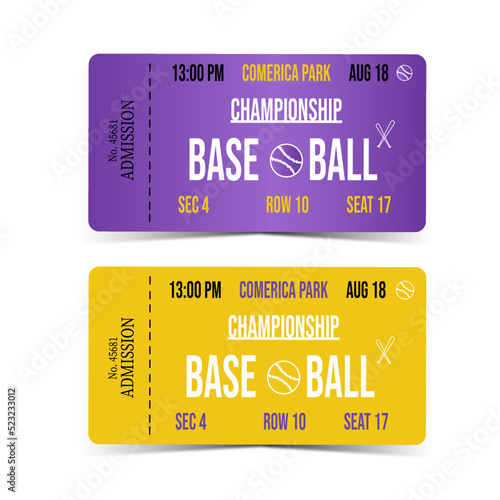 Tickets for baseball championship. Tickets