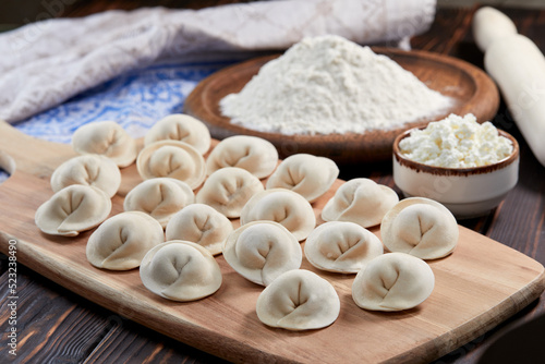 raw dumplings with cottage cheese