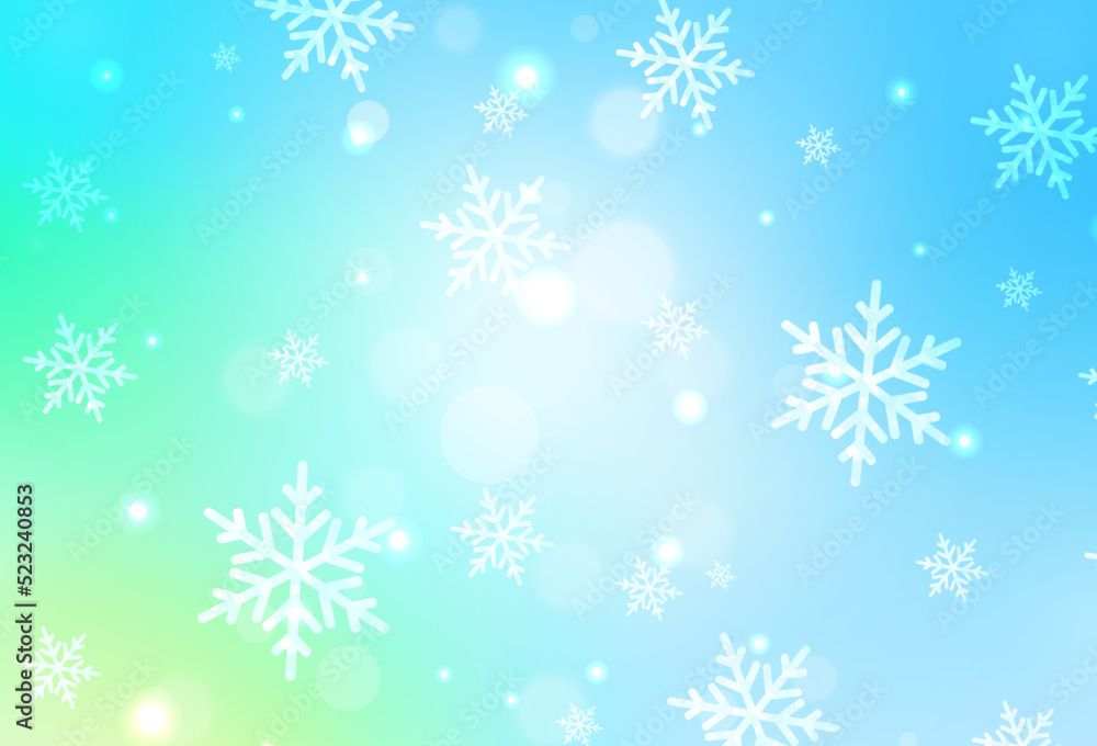 Light Blue, Green vector background in Xmas style.