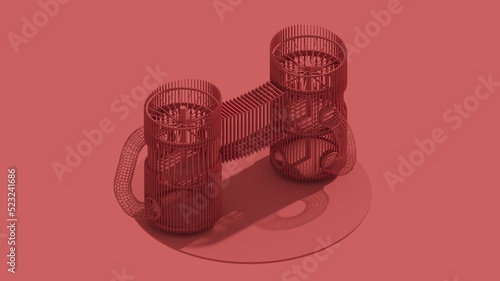 3d rendering playground isolated red isometric 