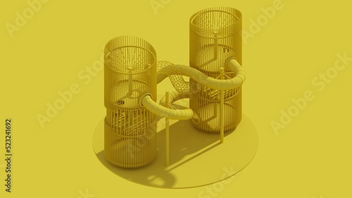 3d rendering playground isolated yellow isometric 