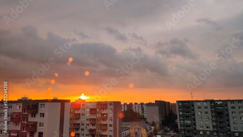 sunset over the city