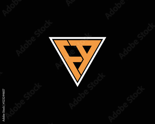 FA, AF Triangle Shape Logo Concept. Monogram Design on Black Background.
