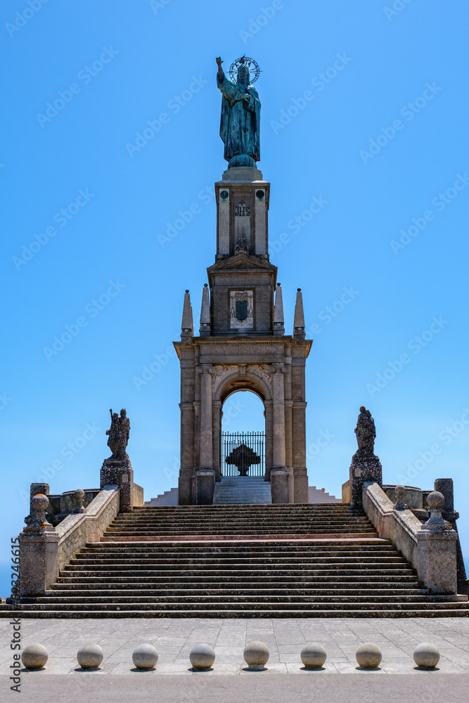 Cristo Rei Monument, Santuario de San Salvador, near Felanitx, Mallorca, Balearic Islands, Spain.