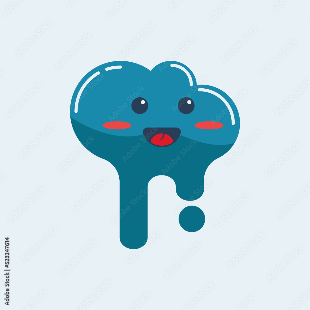 illustration vector graphic of happy blue clouds