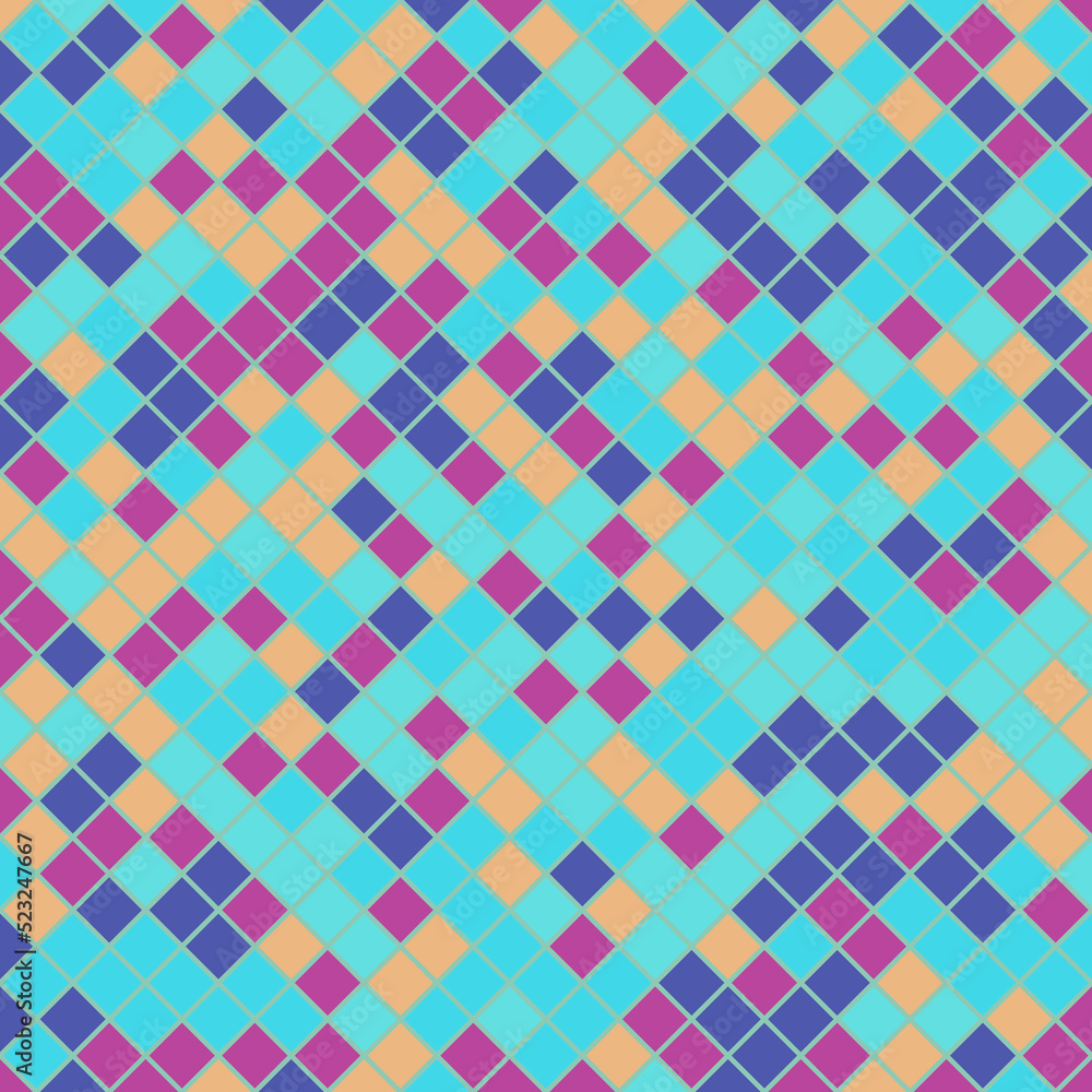 Color Rhombus tile tessellation pattern illustration Color Rhombus tile tessellation pattern illustration