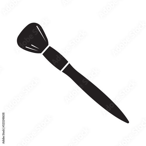 Makeup accessory blusher brush icon | Black Vector illustration |