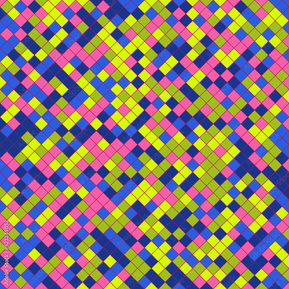 Color Rhombus tile tessellation pattern illustration Color Rhombus tile tessellation pattern illustration