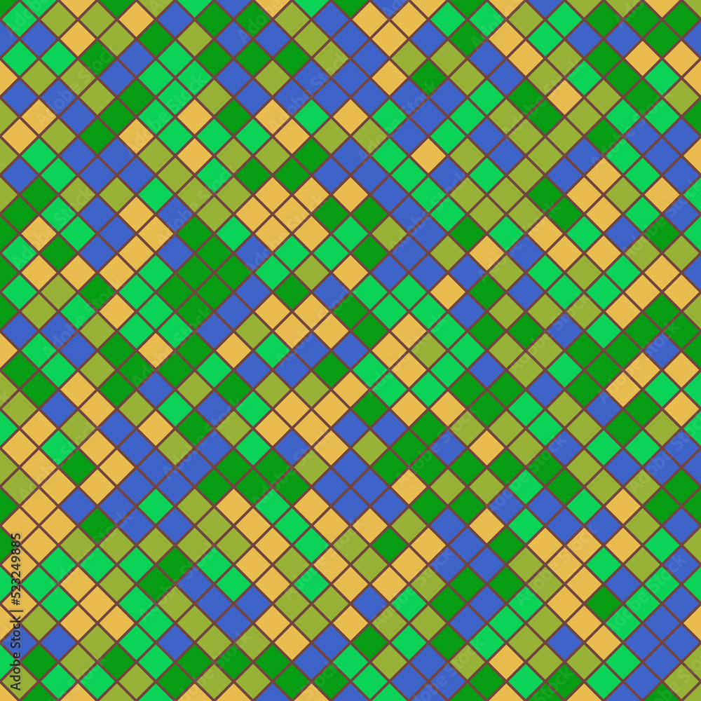 Color Rhombus tile tessellation pattern illustration Color Rhombus tile tessellation pattern illustration