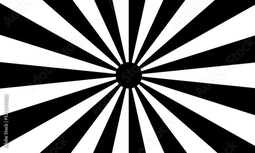 Black and white sunburst pattern. Vector illustration. Abstract monochrome retro background.
