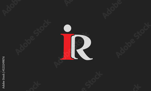Alphabet letters Initials Monogram logo IR, RI, I and R