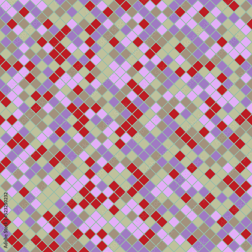 Color Rhombus tile tessellation pattern illustration Color Rhombus tile tessellation pattern illustration