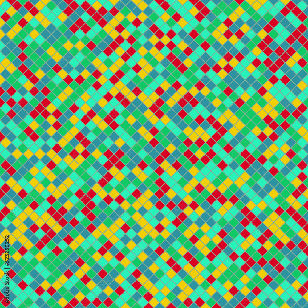 Color Rhombus tile tessellation pattern illustration Color Rhombus tile tessellation pattern illustration