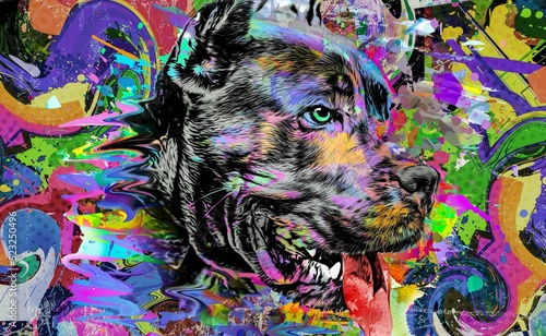 abstract colored dog muzzle...