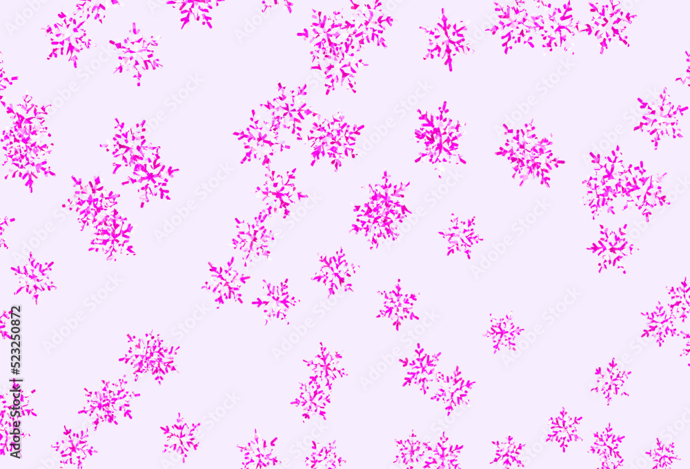 Light Blue, Red vector template with ice snowflakes, stars.