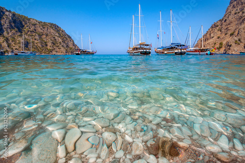Ships in the valley of butterflies Fethiye Turkey photo