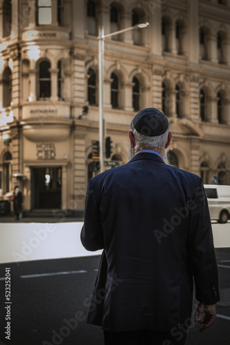 A Jewish man contemplating what to do next.