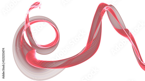 Semi-transparent red ribbon overlay isolated on transparency