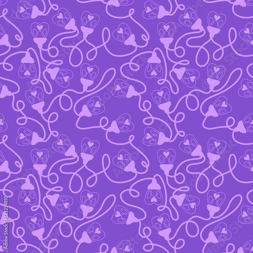 Illumination seamless light heart bulbs pattern for Christmas wrapping and valentines print and kids accessories