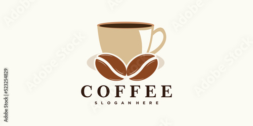 coffee shop logo premium quality whit creative concept