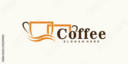 coffee shop logo premium quality whit creative concept