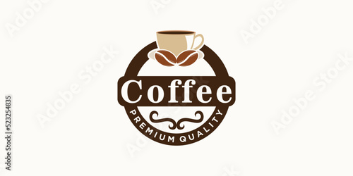 coffee shop logo premium quality whit creative concept