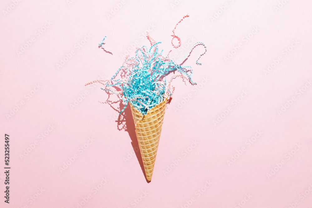 Ice cream cone with streamers Ice cream cone with streamers