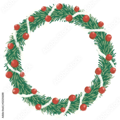 Christmas wreath illustration.