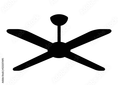 Ceiling fan for cooling flat vector icon for apps and websites