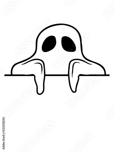 Comic Geist hinter Mauer 