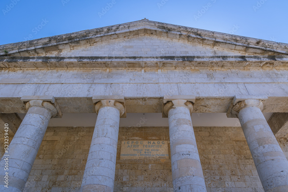 Exterior of St George Church in Old Fortress in Corfu on Corfu Island in Greece Exterior of St George Church in Old Fortress in Corfu on Corfu Island in Greece