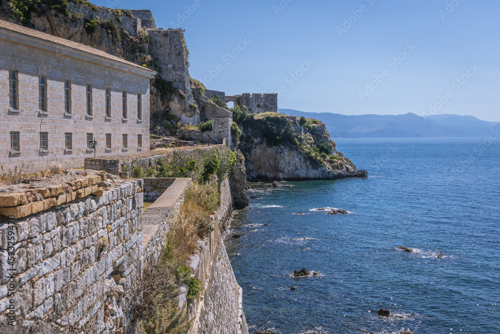 Side view of St George Church in Old Fortress in Corfu on Corfu Island in Greece
