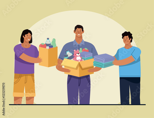 charitable people with donations