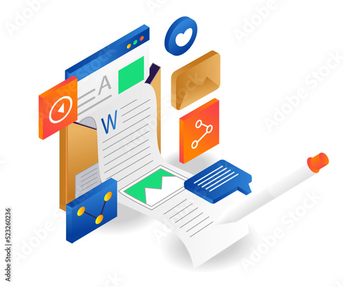 Creative blog article concept on paper
