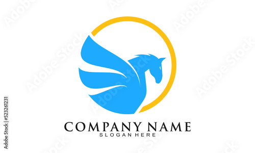 Flying horse modern vector logo