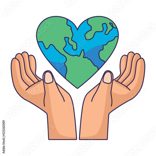 hands protecting heart earth
