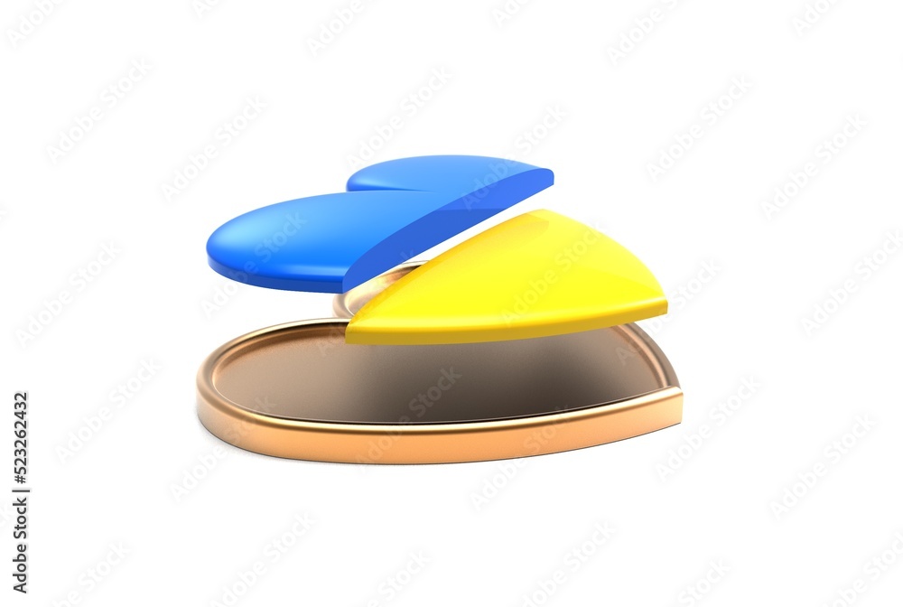 3d illustration of ukraine heart badge isolated 3d illustration of ukraine heart badge isolated