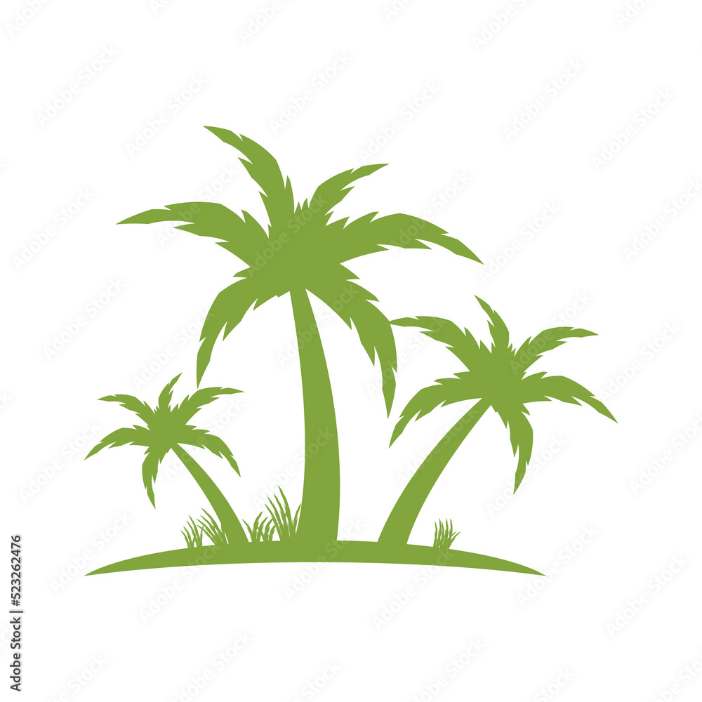 Obraz premium Palm tree summer logo template vector illustration